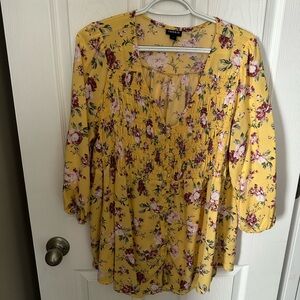 Torrid Mustard Floral Blouse